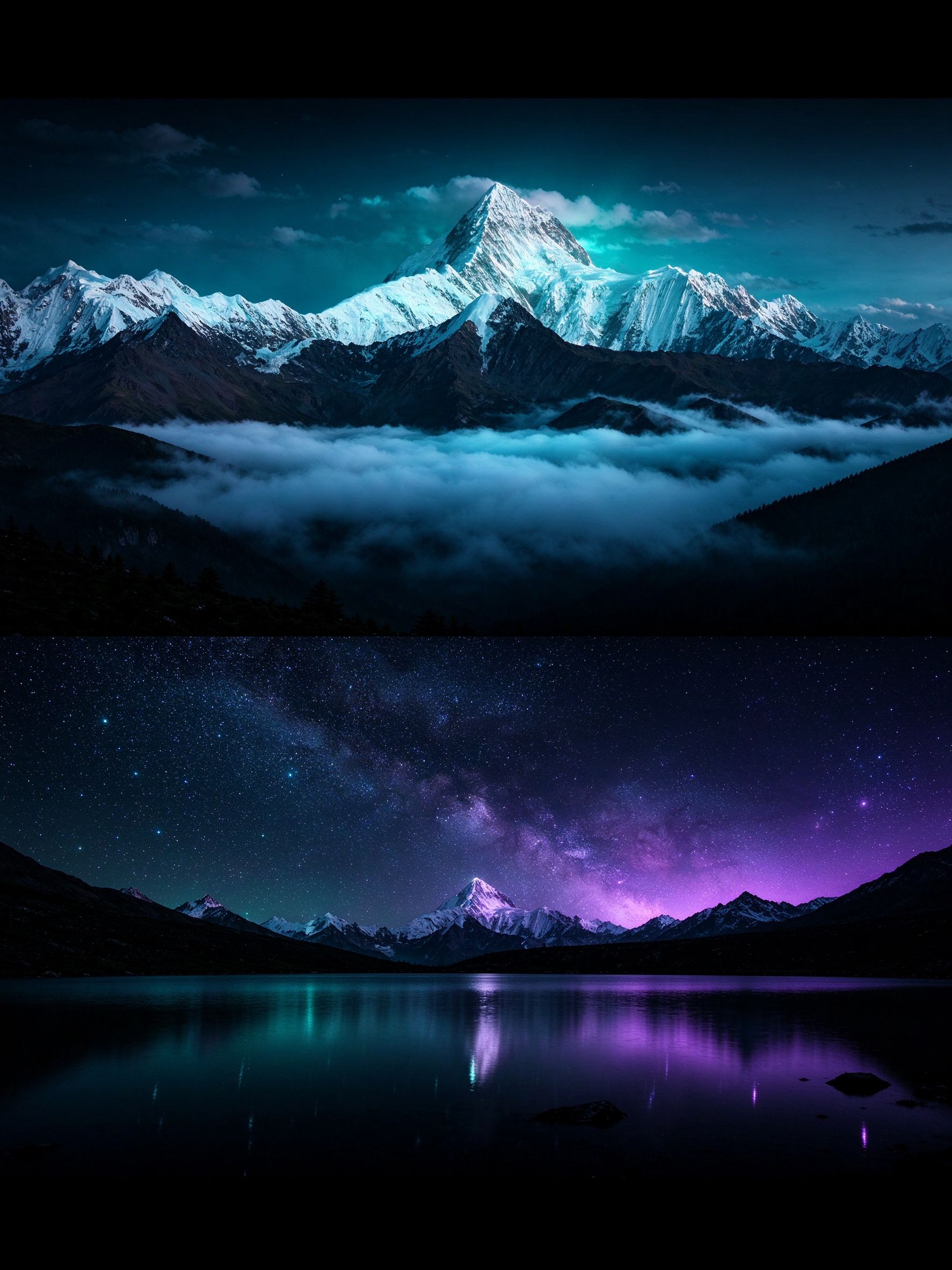 雪山星湖之旅海报模板